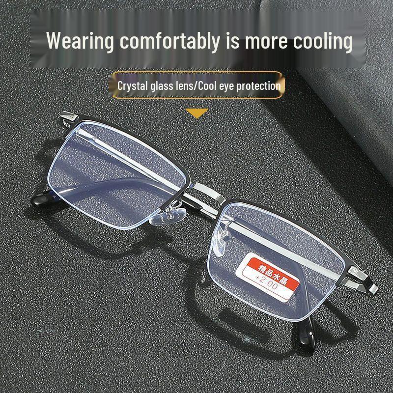 Crystal Stone Extra Grade Unisex HD Anti-Blue Light Reading Glasses for Middle-Aged & Elderly