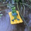 Floating Resin Frog Figurine Funny Frog on A Pool Float Statue for Outdoor Garden