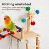 Solid Wood Parrot Play Stand: Handcrafted Bird Playground and Training Platform for Floor Use