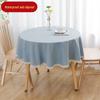 Round Tablecloth - High-End, Waterproof, Oil-Proof, Wash-Free, Imitation Cotton and Linen for Dining or Coffee Tables