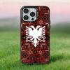 Albánská vlajka Albánie Pouzdro na telefon Pro iPhone 17,16,15,14,13,12,11,Pro,Max,Plus,E,Air,Mini Proti pádu Černý Nárazník