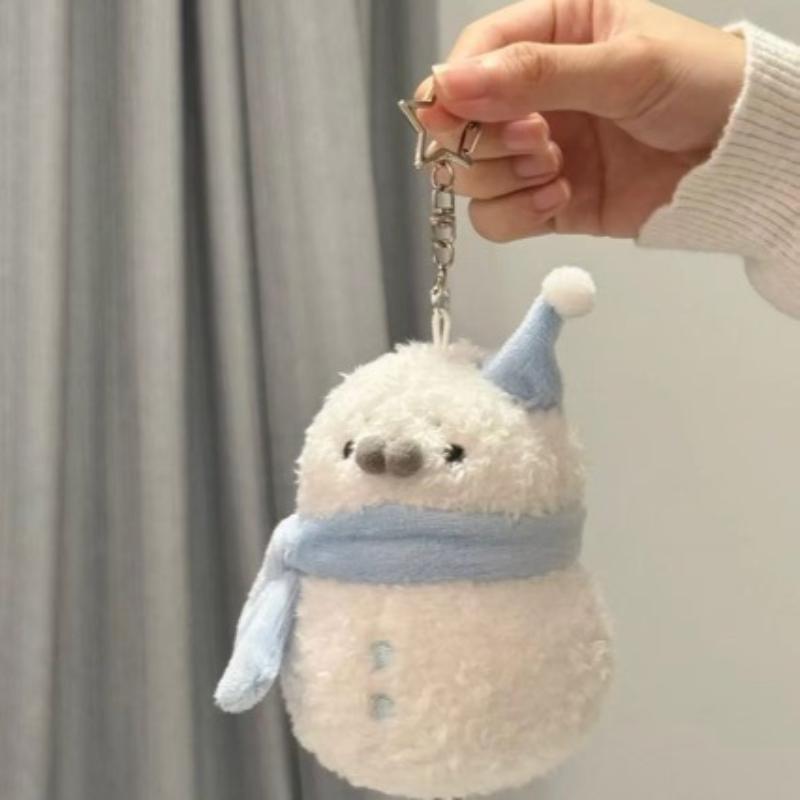 Aranyos Rajzfilm Fóka Hóember Baba Plüss Medál Szimuláció Tengeri Fóka Kulcstartó Hátizsák Dísz Karácsonyi Születésnapi Ajándék