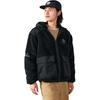adidas Originals Trefoil Logo Patch Hooded Lambskin Jacket Unisex Jackets Black HS2004