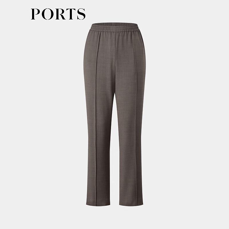PORTS Women's Rock Grey Striped Slim-Fit Trousers