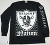 RAIDER NATION Long Sleeve T-shirt Silver Black Raiders Tee Men's New
