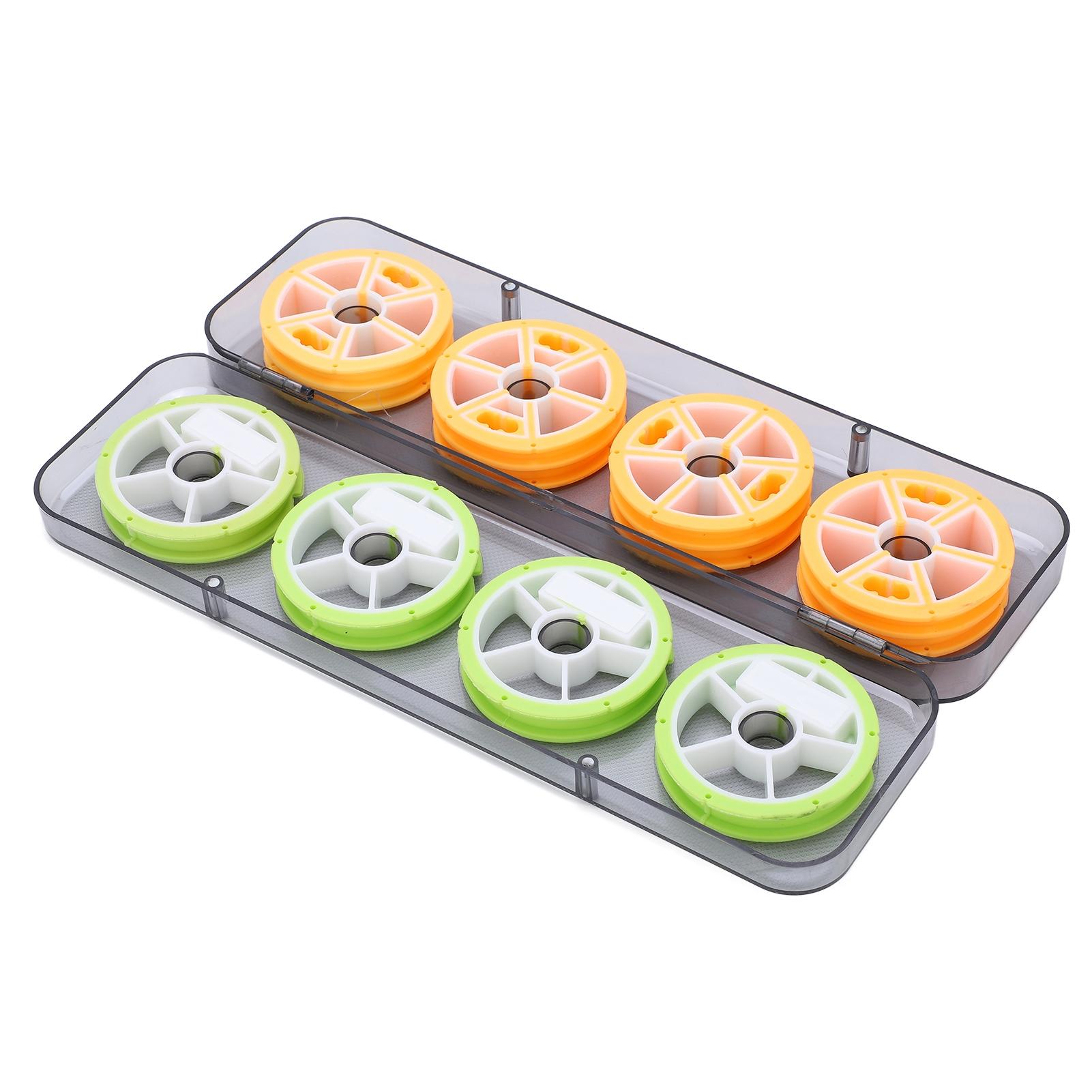 8PCS Fishing Silicone Main Line Spool Winding Main Coil Board Fishing Line Rotating Dash