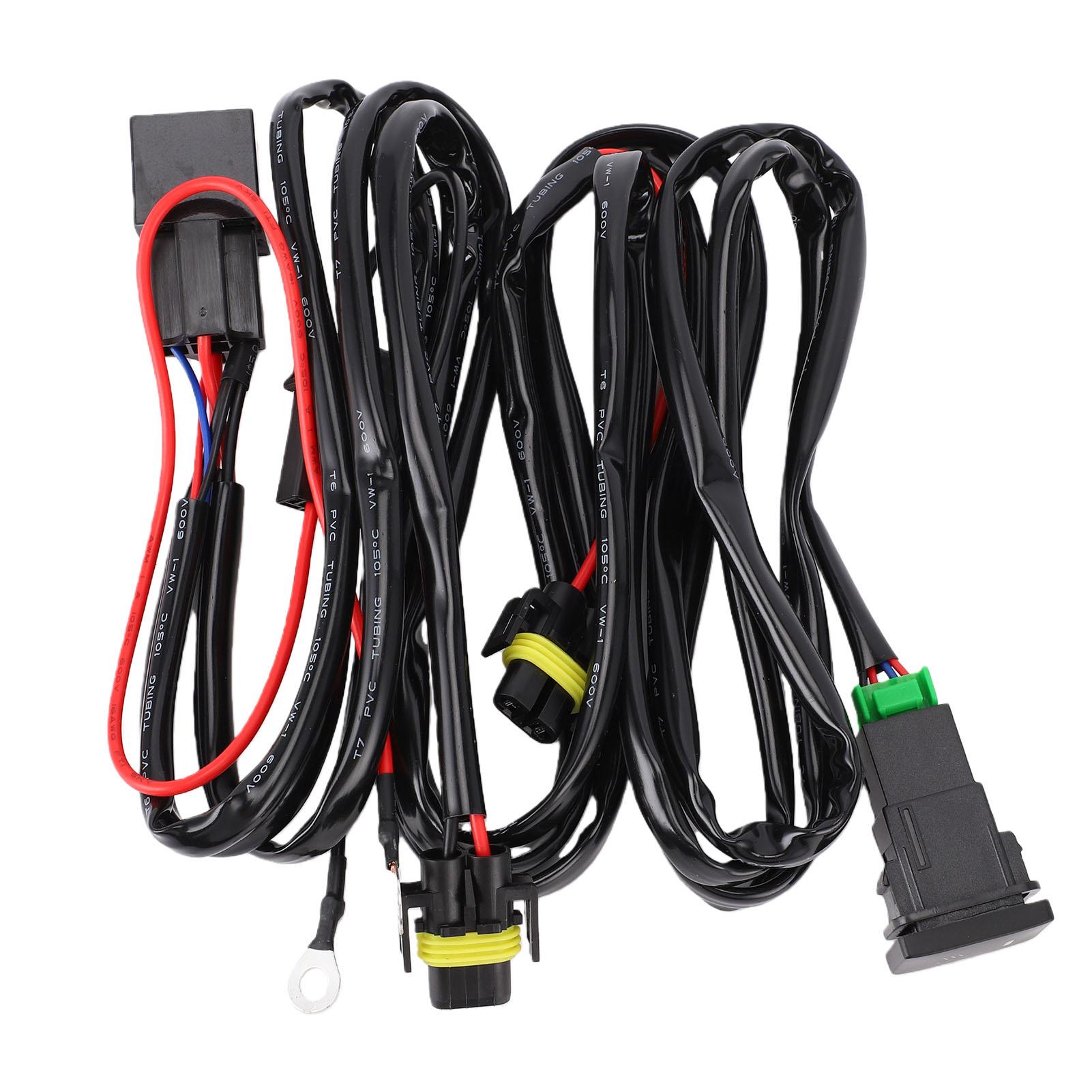 

Relay Fog Lamps Socket Wire Connector 40A Heat Proof Waterproofing H11 Fog Light Relay Wiring Harness with Switch