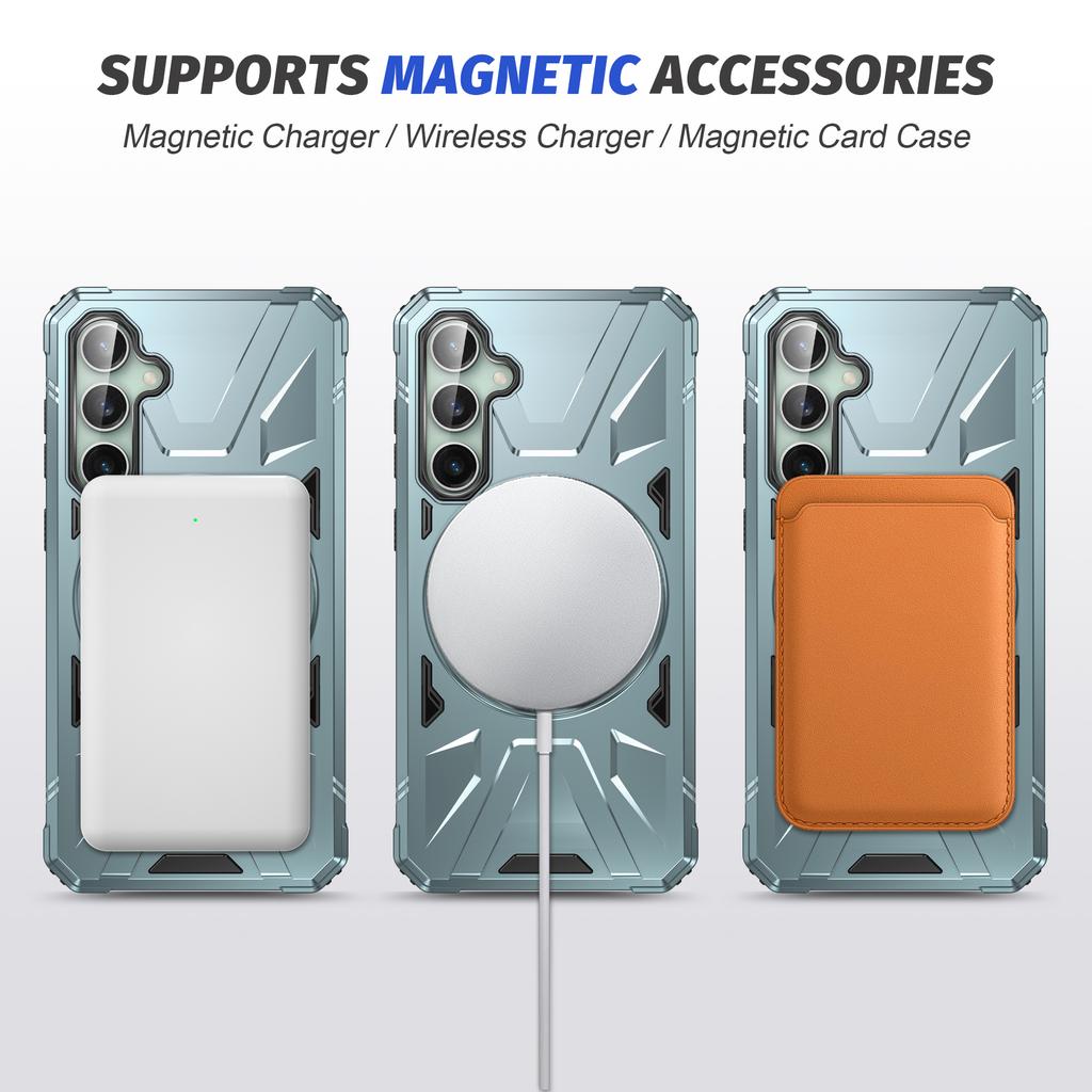 For Samsung Galaxy A15 5G Case Shock Absorbing TPU+PC Magnetic Smart Phone Cover