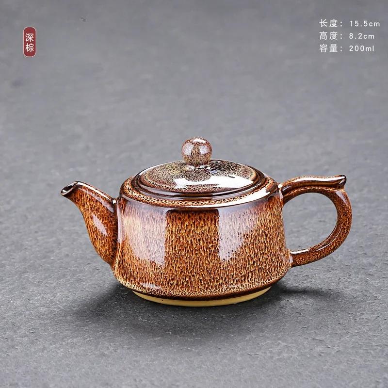 Keramická čajová konvice glazovaná v peci Malá Jun Porcelánová Kung Fu sada Jednoduchá a personalizovaná Jednotlivá čajová konvice
