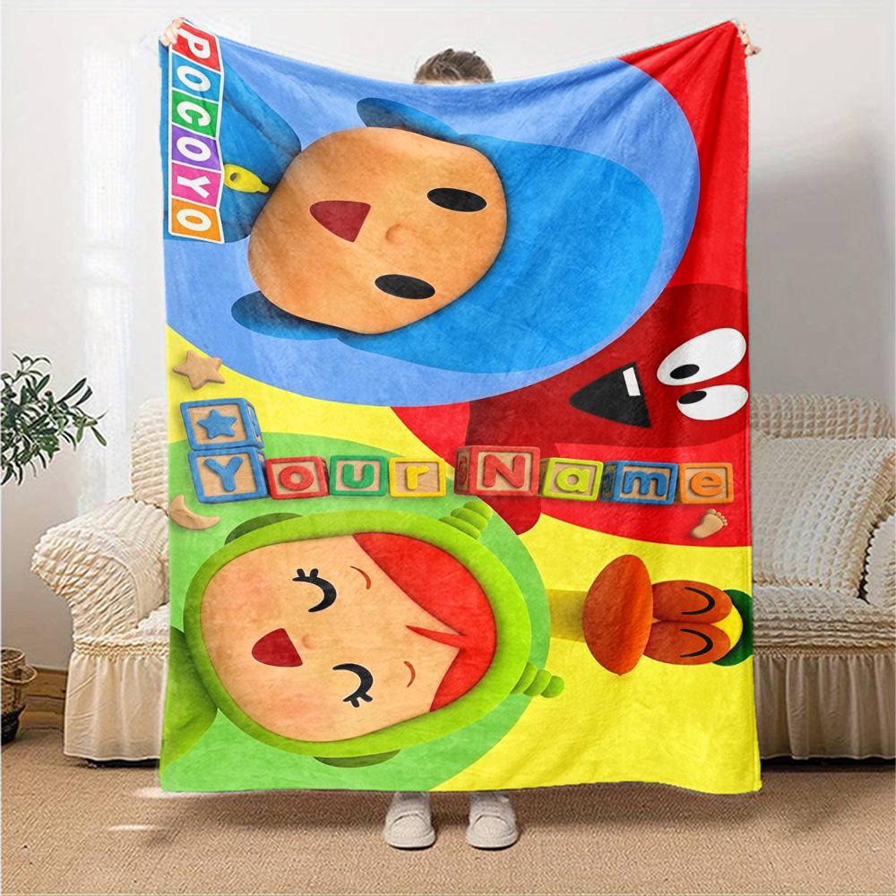 Pocoyo Personalized Text Blanket Throw Personalized Blanket Durable Comfort Throw For Sofa Seaside Office Chair Chair Four Seasons Multipurpose