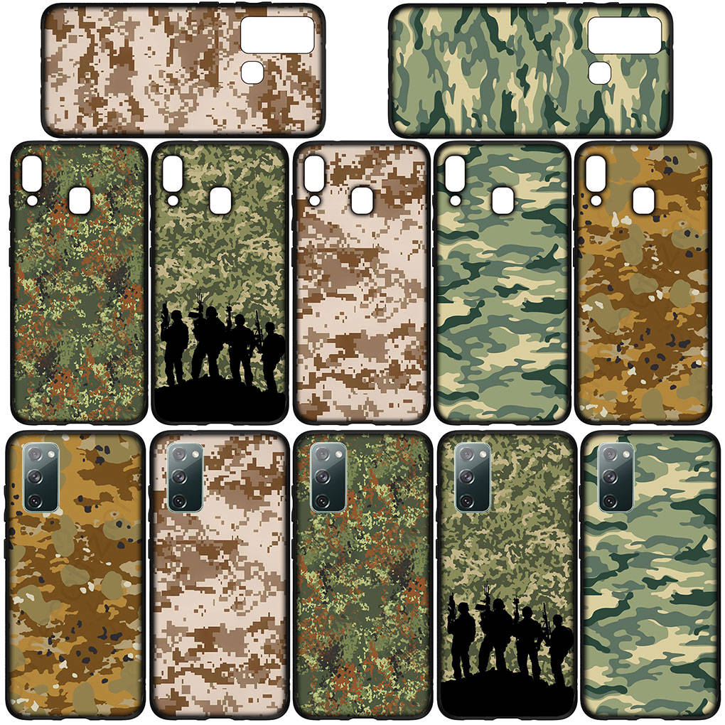 Phone Case for Samsung Galaxy S25 S24 S23 iPhone 16 15 Xiaomi Redmi Note 14 13 12 16E X 11 Pro Max Moto Huawei Art Military Army Camouflage Camo Cover