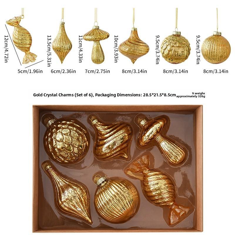 Joymerry Christmas Glass Tree Ornaments Gift Box Set With Lighttransmitting Design For Holiday Decor