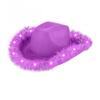 Wide Brim Light Up Western Cowboy Hat Furry Trim Costume Hat LED Cowboy Hat  Performance Costume