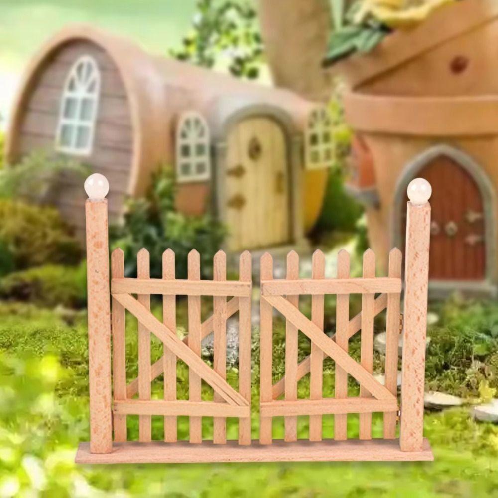 1:12 Scale Dollhouse Fence Door Decoration Toy Dolls House Garden Furniture  for Fairy Garden