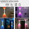 Smart RGB Gradient Night Light Magnetic Motion Sensor Rechargeable Wall Lamp for Bedroom Bathroom Closet Garden Home Decor