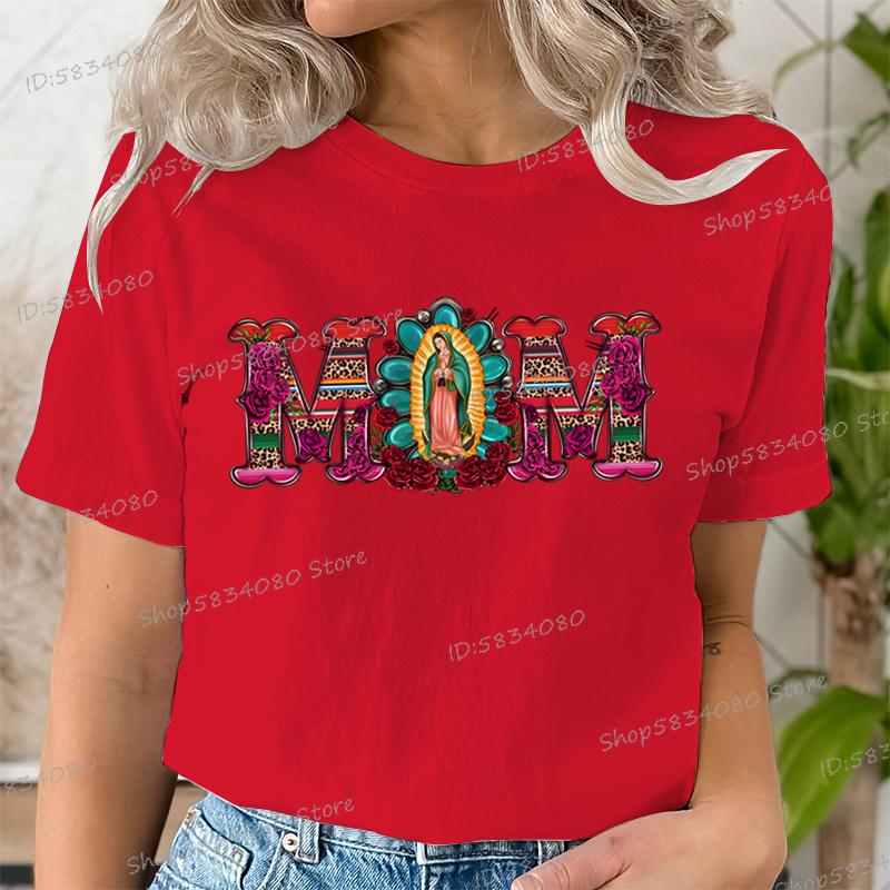 Mexican Mom Shirt Mothers Day Gift Short Sleeve Tshirt Mom Flower Leopard Print Tshirts Gift for Mama Vintage Retro Clothes