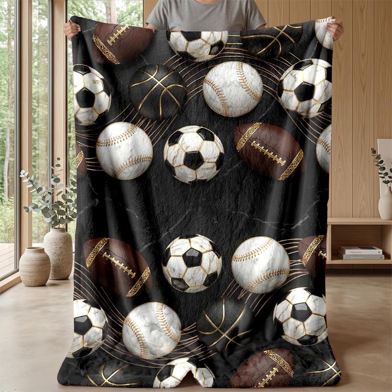 Space Soccer Ball Theme blanket Lightweight Warm Flannel Blanket Decorative Throw Blanket for Home Decoration