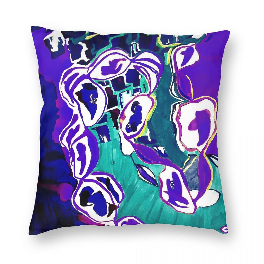 Over A City Abstract In Violet Square Pillowcase Polyester Linen Velvet Printed Zip Decorative Home Cushion Cover
