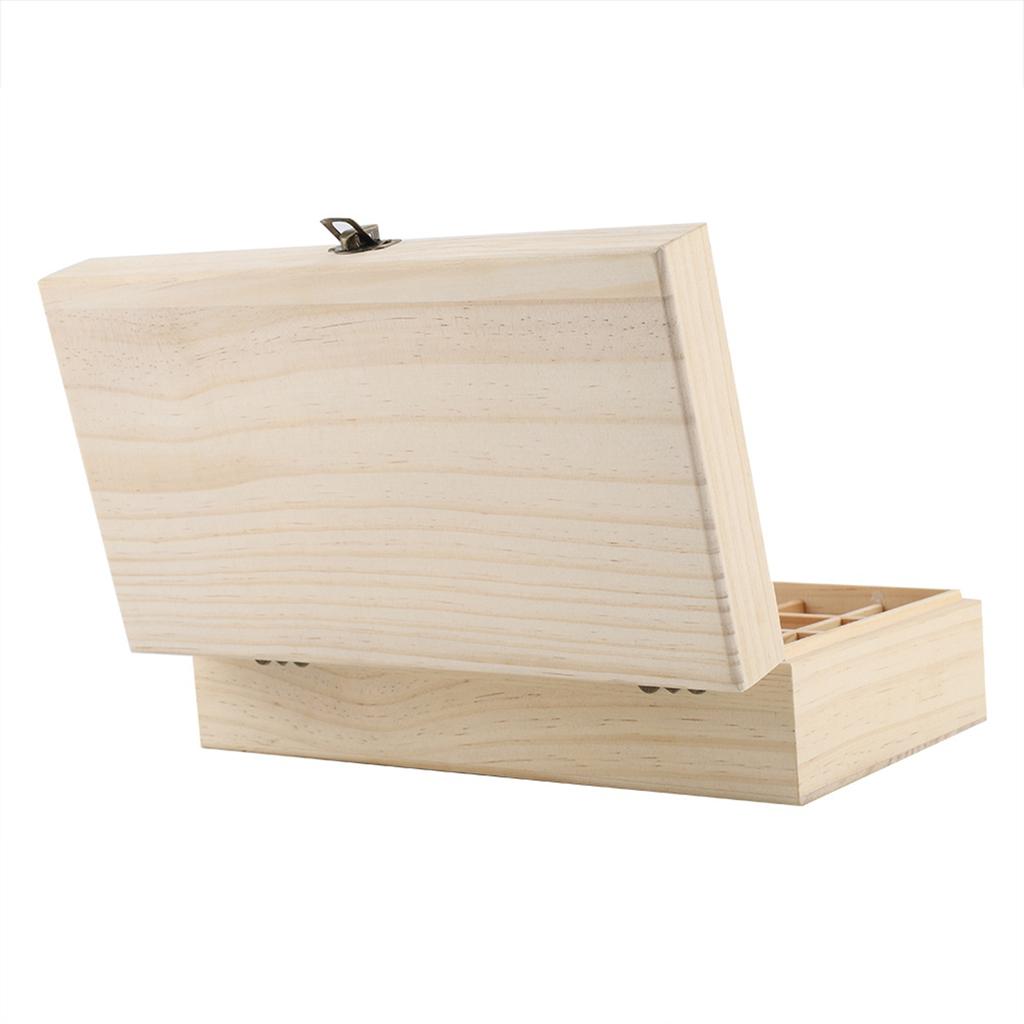 Wooden Storage Box Organizer for Essential Oil  Aromatherapy Container Jewelry Treasure