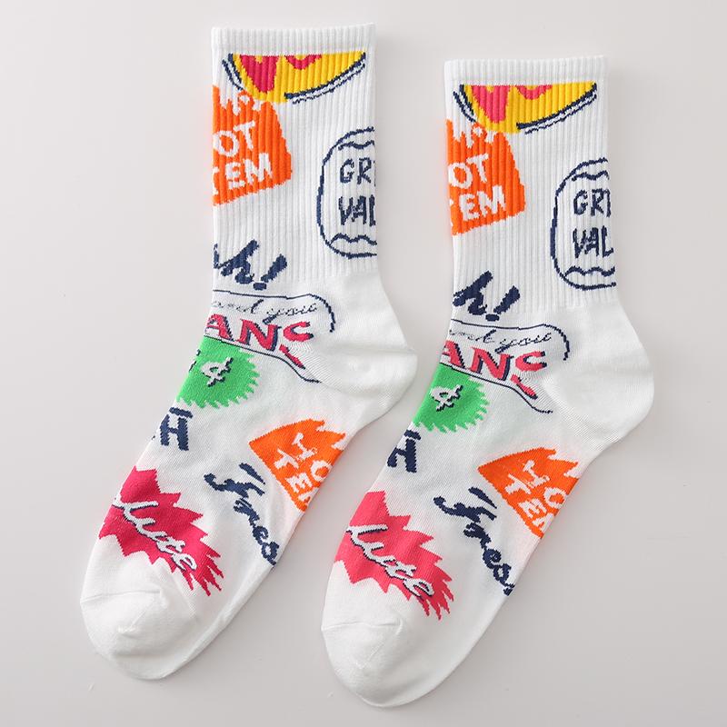 New Men's Socks Funny Men's  Crew Harajuku Hip Hop Thick Cotton Socks Women Novelty Cartoon Sock Combed Cotton Socks
