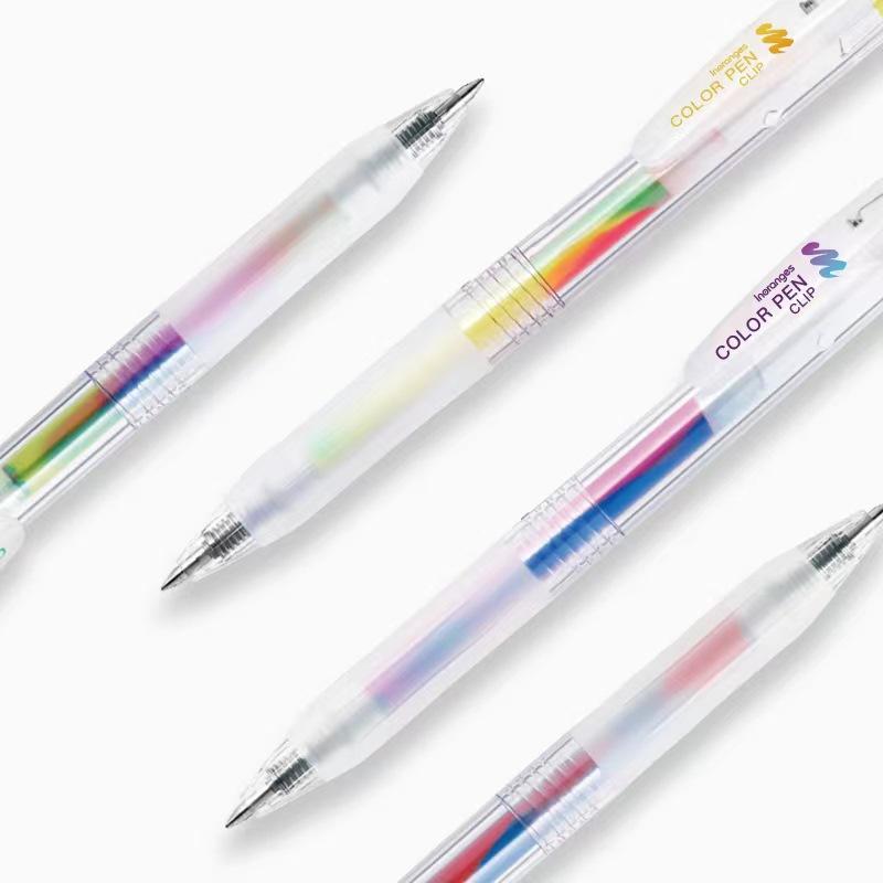 5pcs Rainbow Gradient Color Pens Set Gel Ink Vintage Marker Liner 0.5mm Ballpoint Stationery Gift