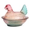   Bowl with Lid Vintage Fun Chicken Shaped Glass   Jar for Snacks   Fruits Desserts