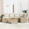 Garden Sofa Set with Cushions and Storage 7 pcs Beige Poly Rattan