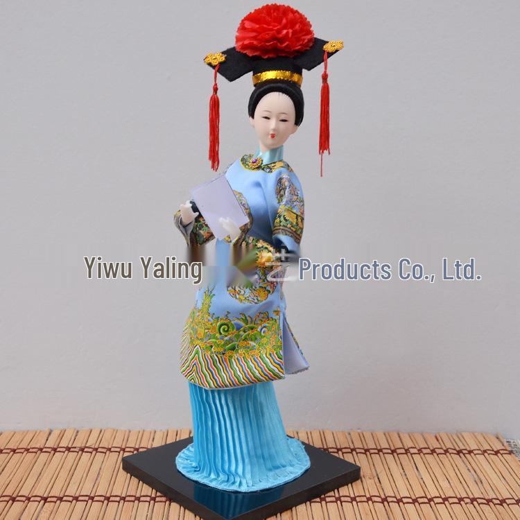 Seidenpuppenpuppe einer Prinzessin der Qing-Dynastie - Haus- & Hoteldekoration, Geschenk, Reiseandenken