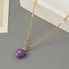 Meier K-stylefashionable Purple Enamel Dripping Glaze Heart Necklace Clavicle Chain Stacked Inssweater Chain