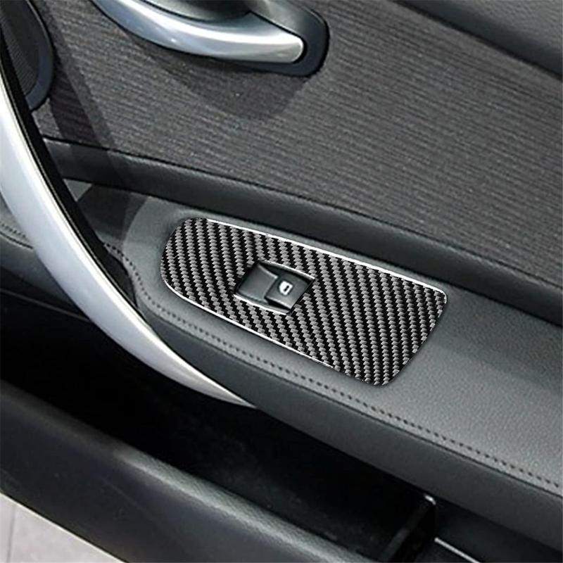 Carbon Fiber for BMW 1 Series E87 E81 E82 2008-2013 Window Lift Switch Panel Cover Trim Interior Accessories LHD