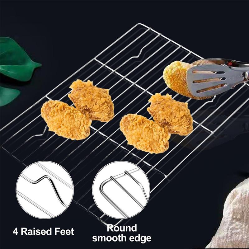 2-Piece Set for Baking Stainless Steel Wire Grill Oven Baking Barbecue Net