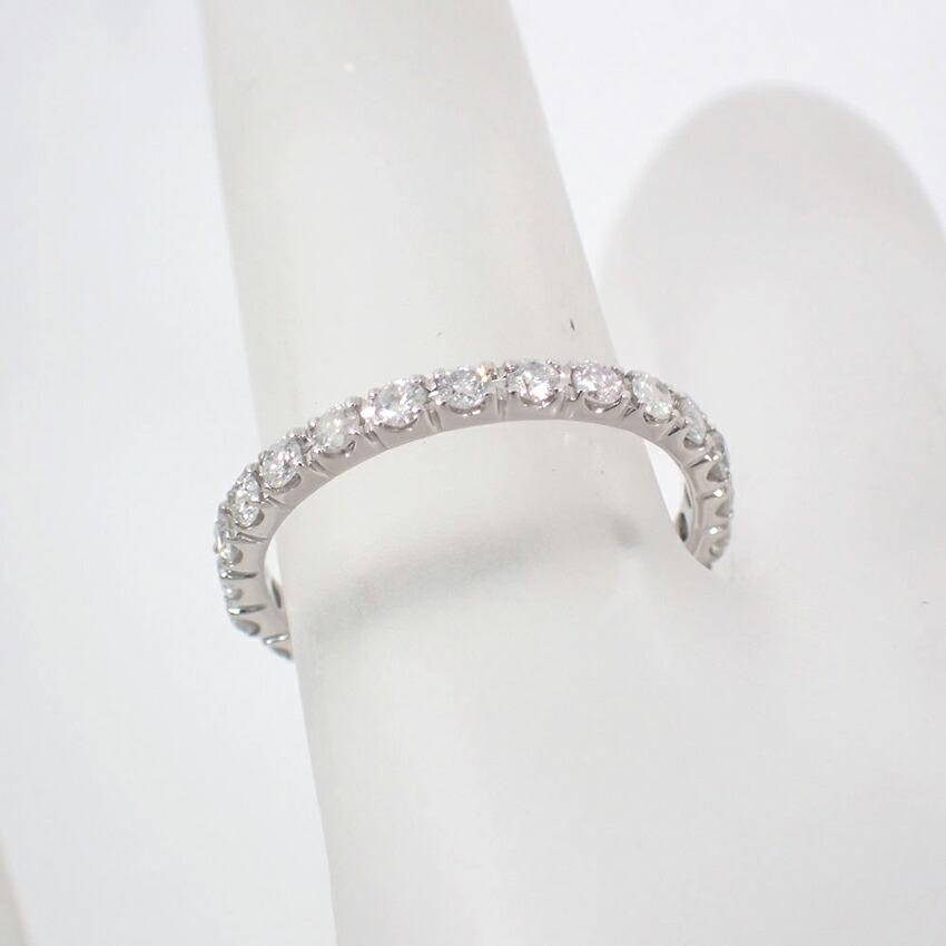 [Used] Pt900 Diamond Half Eternity Ring / Size 8 / j54-8