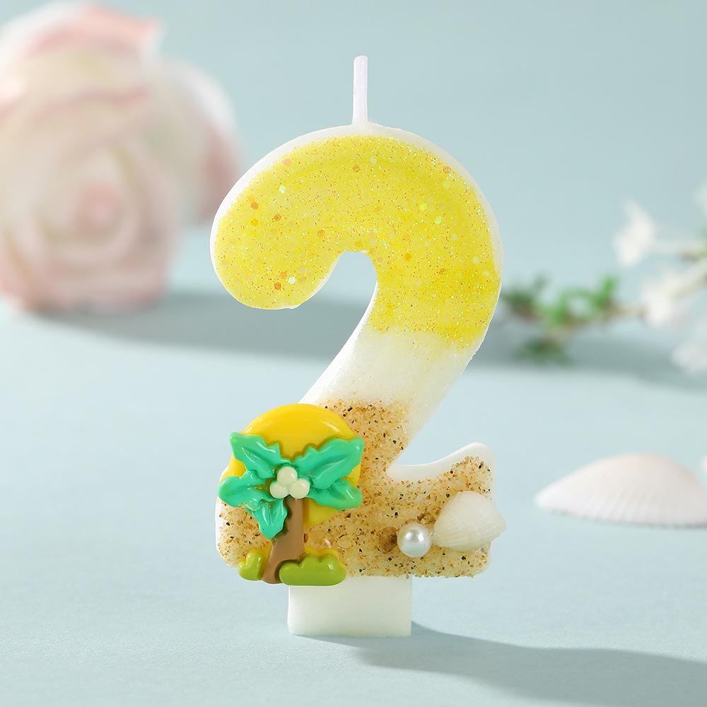 Cross-border Ocean Coconut Tree Birthday Cake Candles