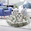 Pet Bed Ultra-thick Reusable Super Soft Comfortable Breathable Warm-keeping High Elasticity Lightweight Large Pet Dog Round Bed Kennels for Bedroom