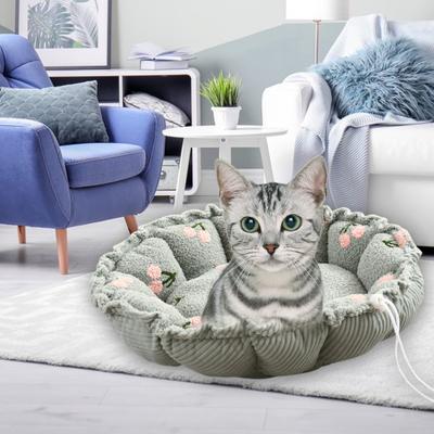 Pet Bed Ultra-thick Reusable Super Soft Comfortable Breathable Warm-keeping High Elasticity Lightweight Large Pet Dog Round Bed Kennels for Bedroom