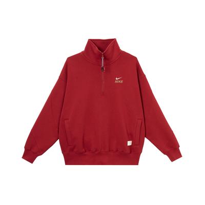 Year Of The Horse Limited Edition Cny New Year Loose Half-Zip Stand Collar Long Sleeve Fleece Top Men Tops IQ3708-613