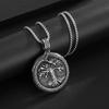 Retro Domineering Ouroboros Wrapped Around The Tree of Life Pendant Necklace Men's Personalized Punk Cool Casual Jewelry Gift