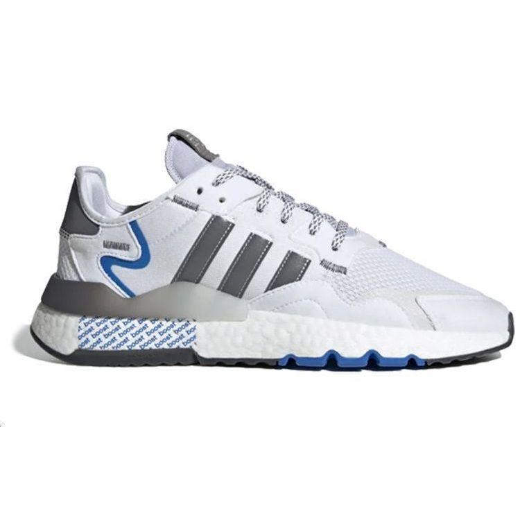 Adidas Originals Nite Jogger Fabric Retro Patchwork Sports Cushioning Low-Top Lifestyle Shoes Unisex Sneakers Gray White Blue FV6624