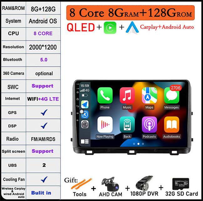 9'' Android 14 For Kia Ceed 3 CD 2018 - 2022 Carplay Auto Car Radio Multimedia GPS Video Player Stereo DSP Head Unit WIFI+4GLTE