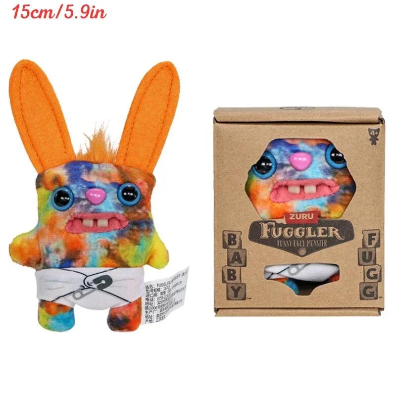 Fuggler Monstres aux Dents Moches Peluches Fuggler Bébé Dessin Animé Yeux Écarquillés Bizarre Lapin Peluche Kawaii Multicolore Poupée Peluche 8-9CM