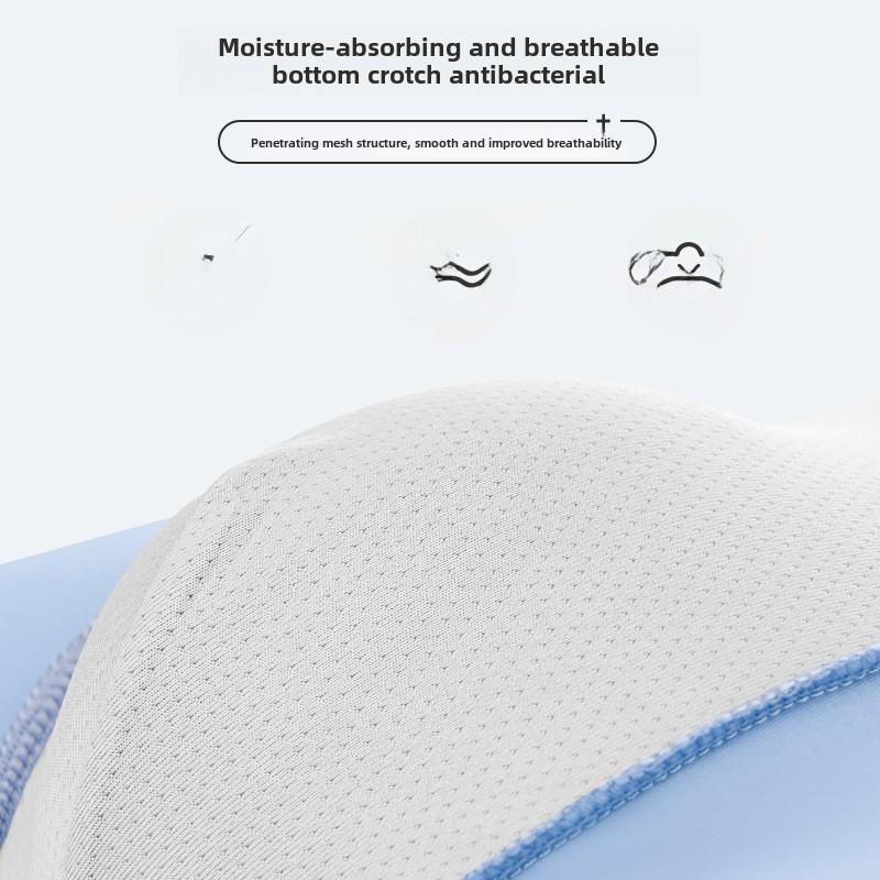 Men's Ice Silk Graphene Antibacterial Boxer Briefs - Quick-Drying, Thin, Mid-Waist Summer Shorts