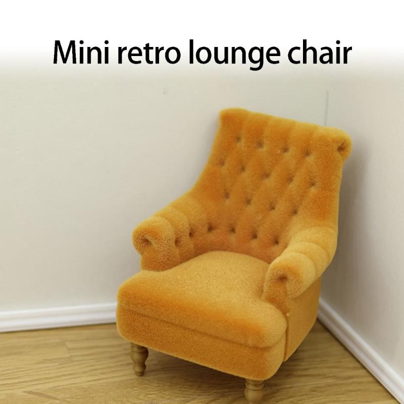 Realistic 1/12 Scale Dollhouses Sofa Set Soft Cloth Cover Simple Couch Model Furniture Accessory