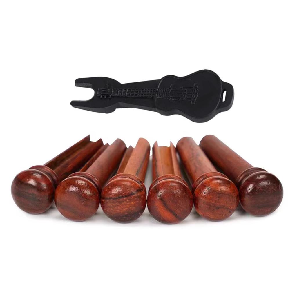 Cocobolo Wood Guitar Bridge Pins Guitar Fixed String Nails Guitar Replacement Part Guitar Strings Nails Wood Texture