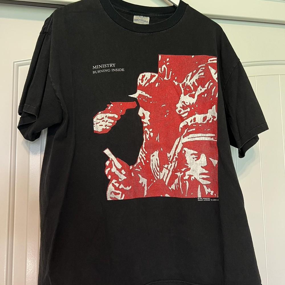 Футболка с логотипом группы Ministry, Черная футболка Ministry Band Унисекс S-5XL Унисекс Футболка M