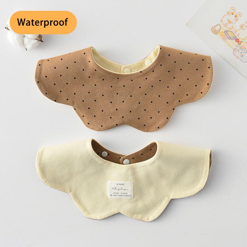 New Waterproof Two-sided Usable Baby Feeding Drool Bib Infants Wave Petal Saliva Towel Soft Burp Cloth For Toddler Kids Bibs