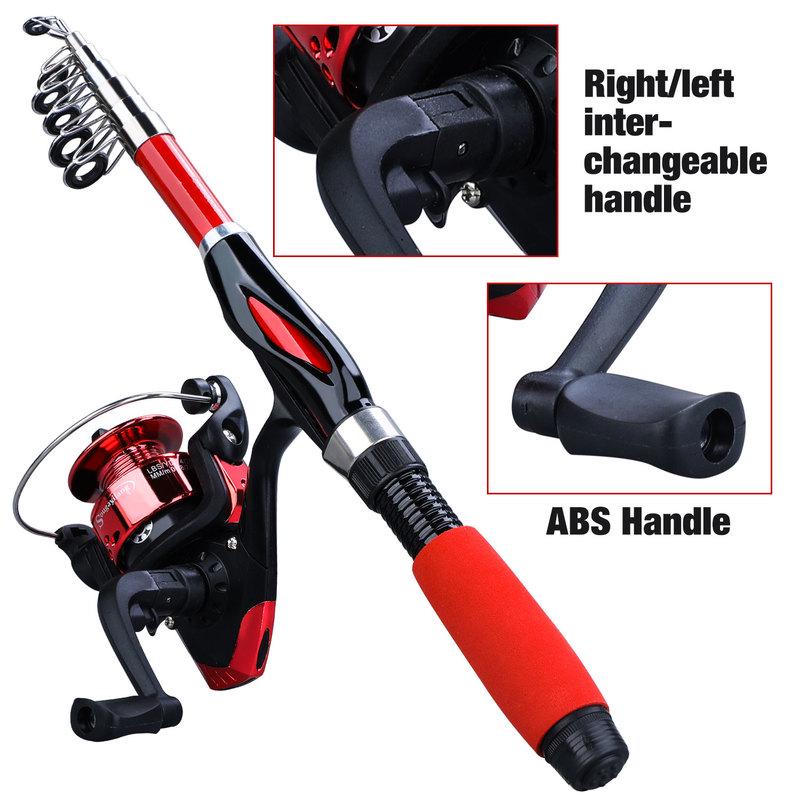 SOUGAYILANG Fishing Rod Reel Set Portable Telescopic Fishing Rod Pole Fishing Reel for Saltwater