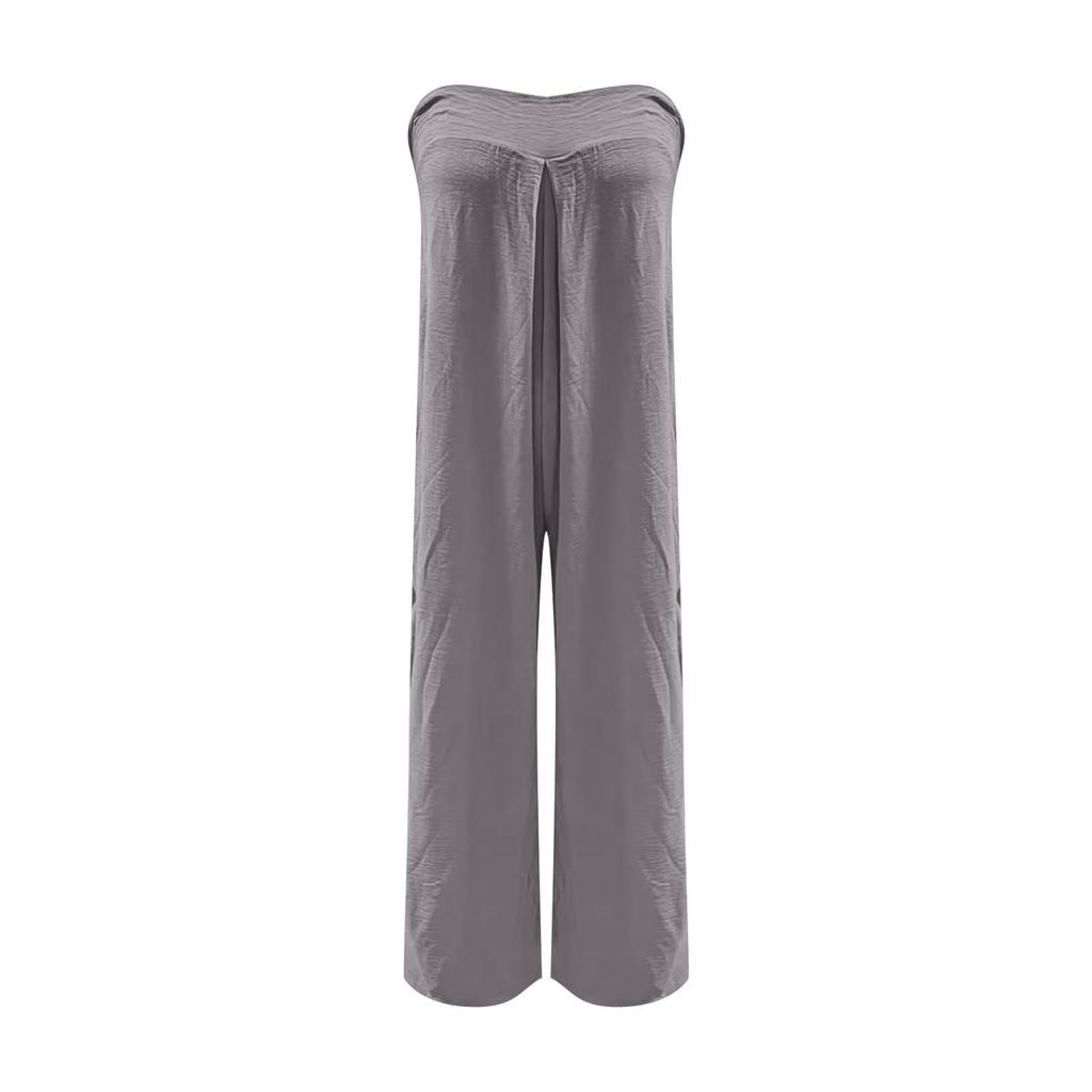 Jumpsuits For Women Sleeveless Spaghetti Strap Womens Jumpsuit Wide Leg With Pockets