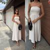 2026 European and American Cross-border Foreign Trade Women's Clothing, Tube Top, Waist, Sexy Temperament Backless A Pendulum Dress