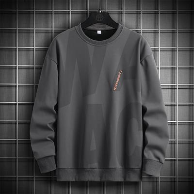 Sweatshirt Herren Herbst neu trendige Marke Langarm-T-Shirt vielseitig lässig locker Rundhals Übergröße Herrenoberteil