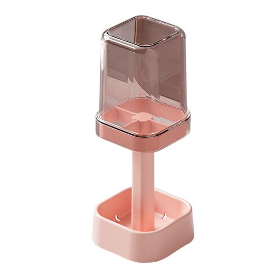 Stojan na zubní kartáček s kelímkem, prachotěsný, nastavitelná výška, 3 sloty, držák na elektrický zubní kartáček a zubní pastu, multifunkční organizér